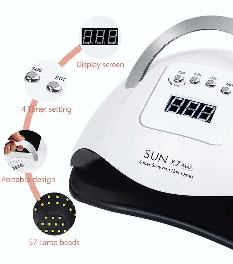 Optimax 220W 57-LED Nail Dryer & Manicure Station