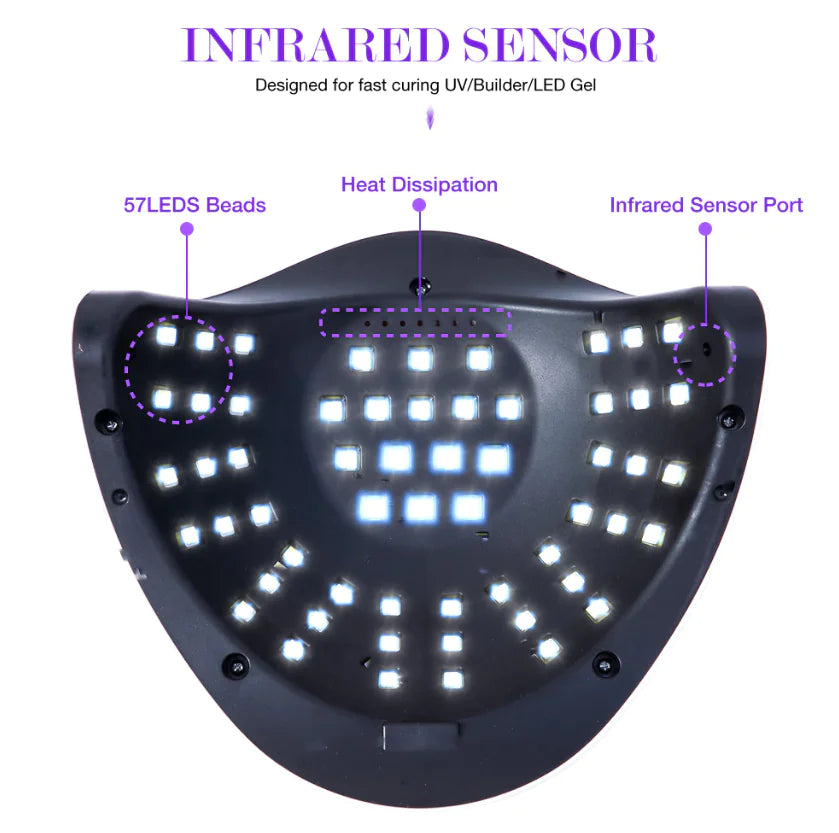 Optimax 220W 57-LED Nail Dryer & Manicure Station