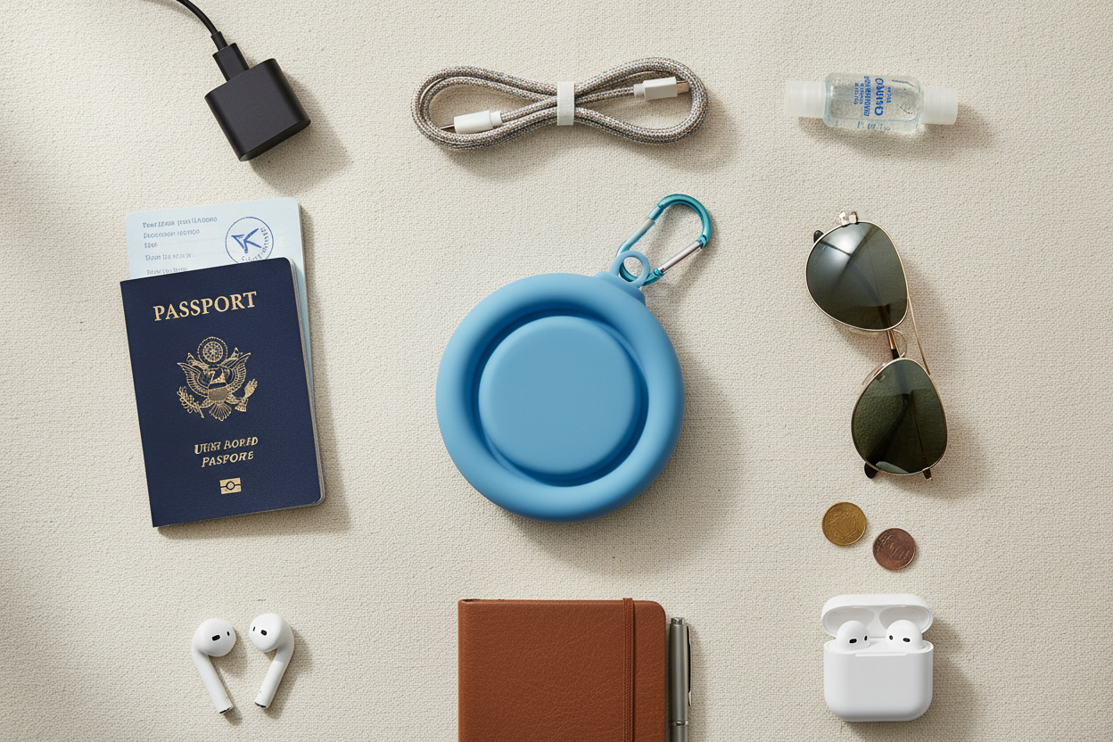 Collapsible Silicone Water Bottle with Straw - 600ml