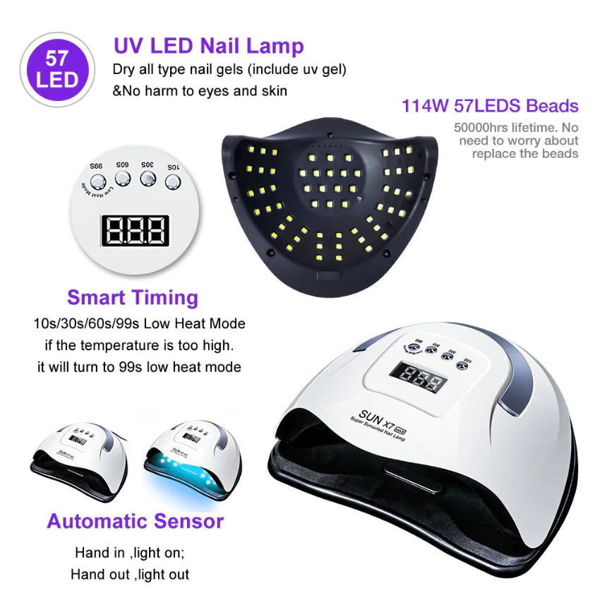 Optimax 220W 57-LED Nail Dryer & Manicure Station